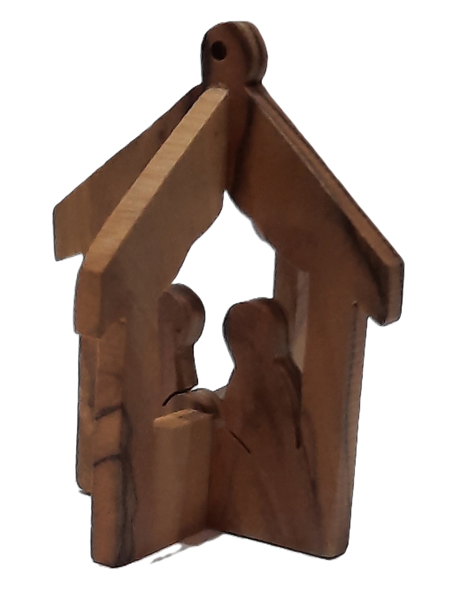 Olive Wood 3D Thick Nativity Ornament