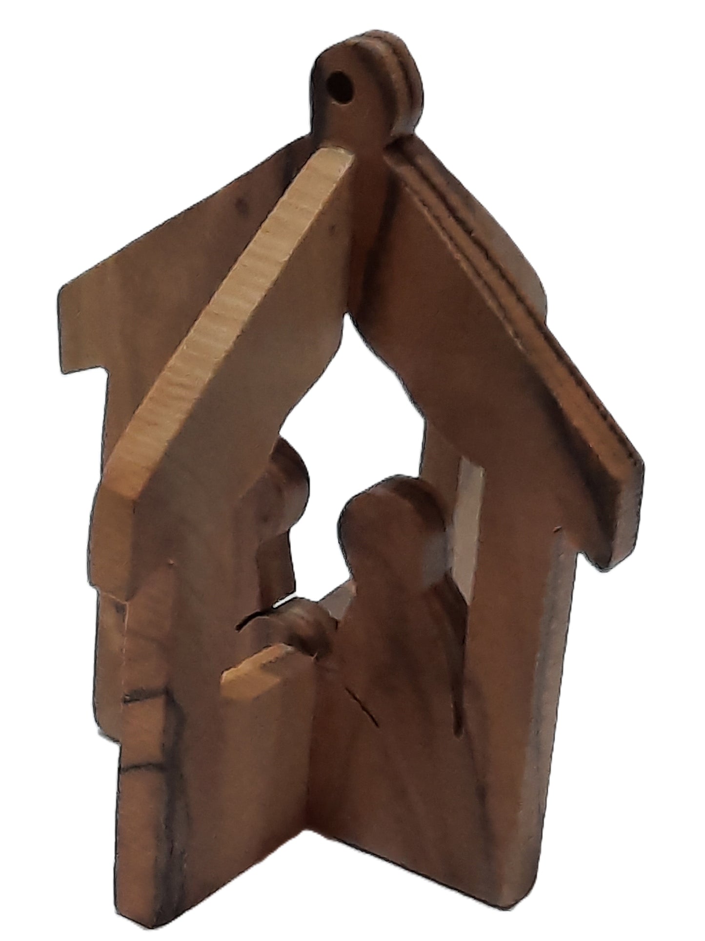 Olive Wood 3D Thick Nativity Ornament