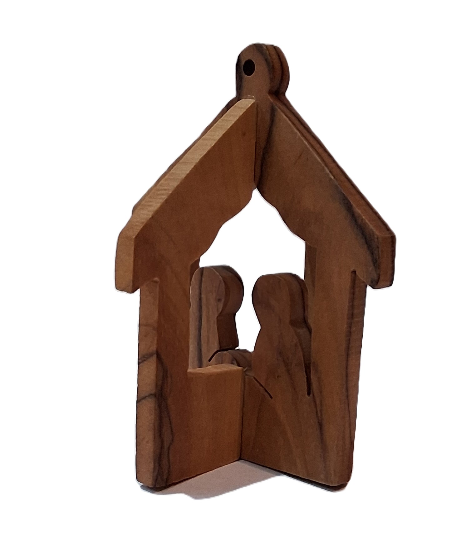 Olive Wood 3D Thick Nativity Ornament