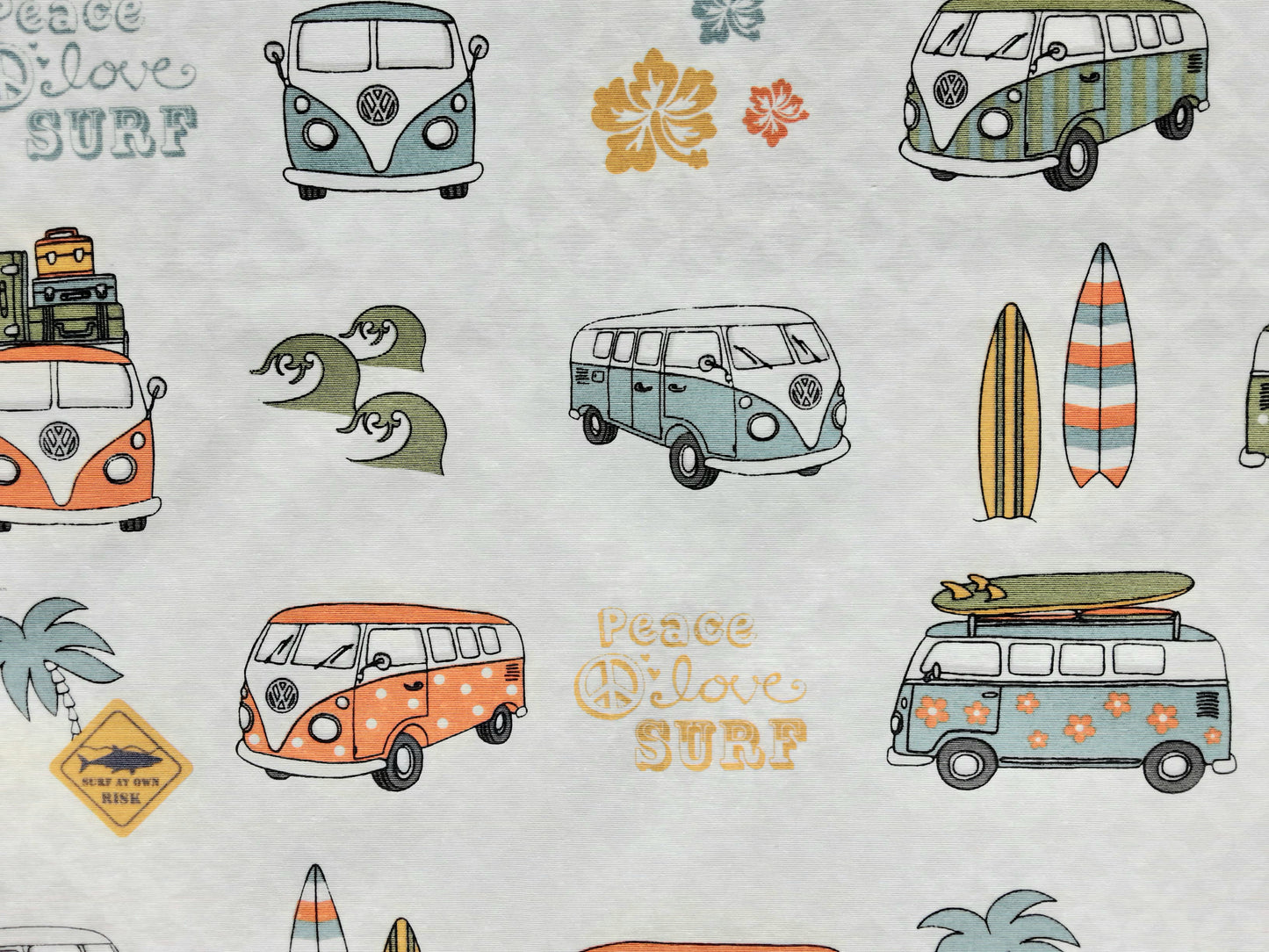 Cotton-Rich, Linen Look VW Camper Vans Summer