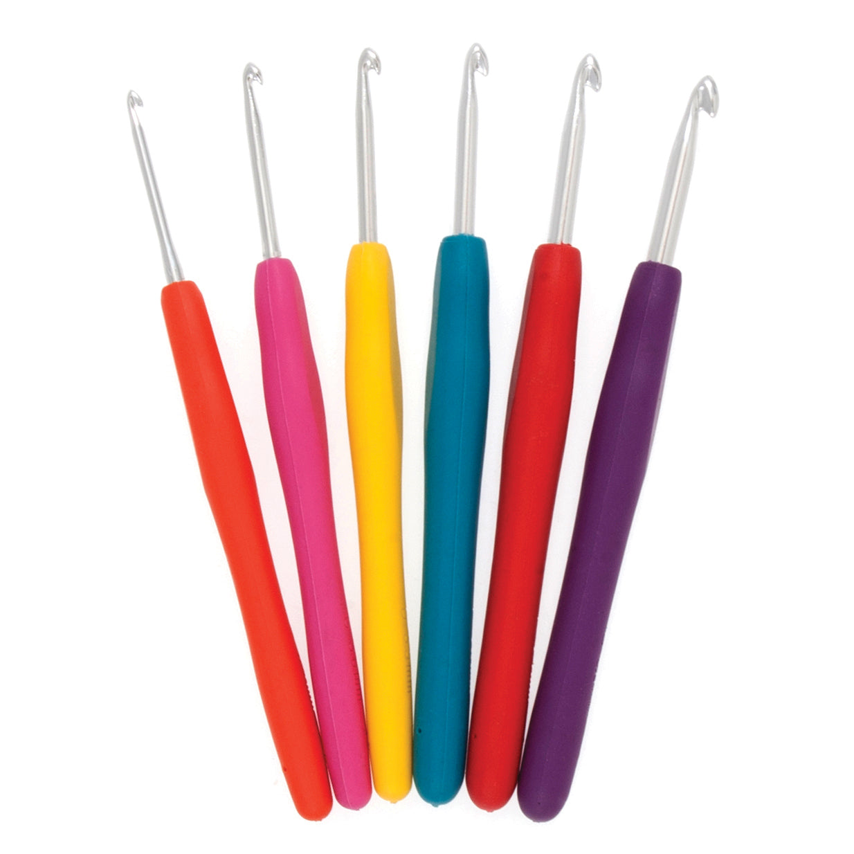 Crochet Hook Set: Soft-Grip Rubber Handles: 14cm x 2.50 - 5.00mm: Pack of 6