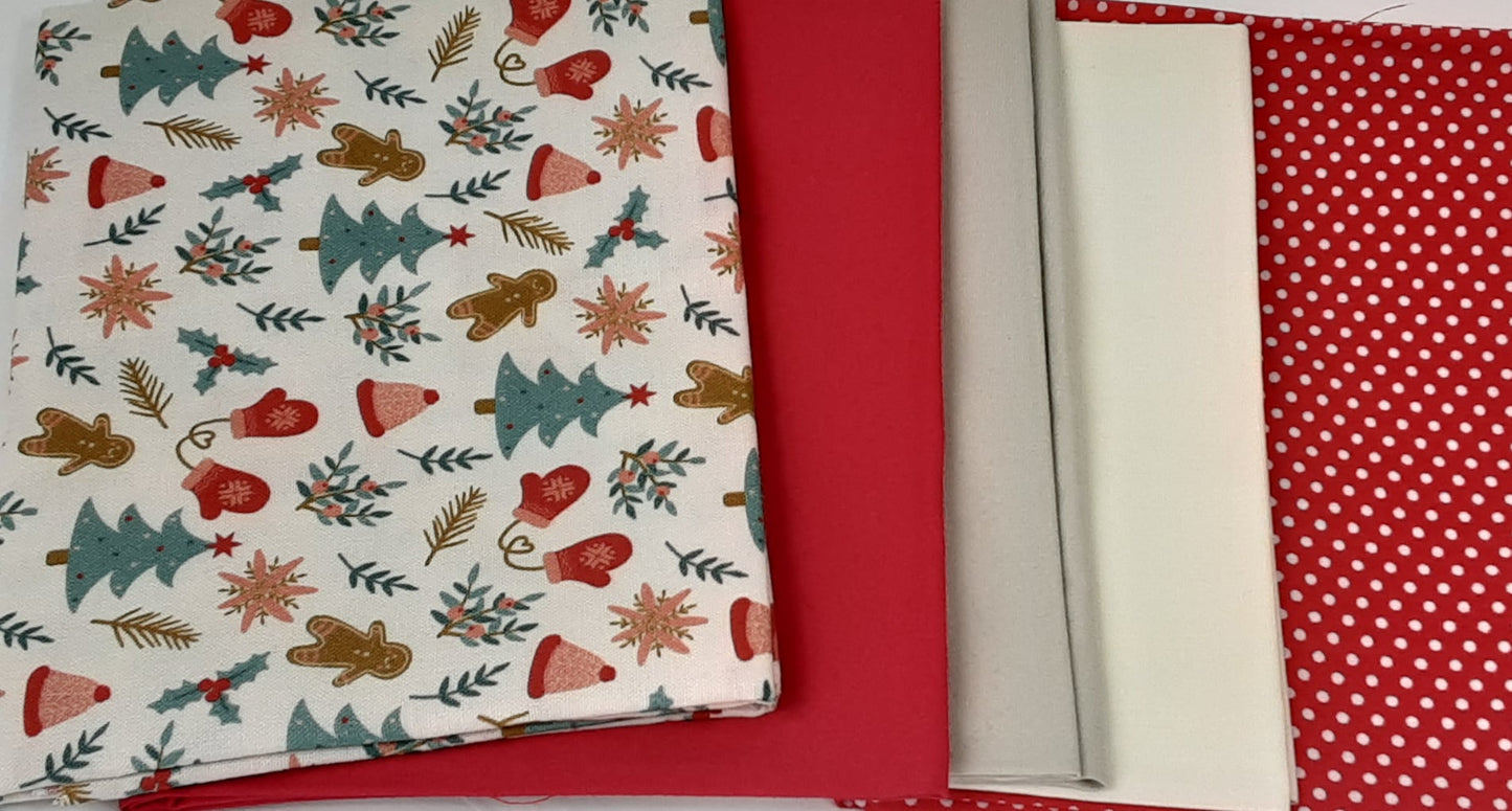 Fat Quarters: Gingerbread: Bundle of 5