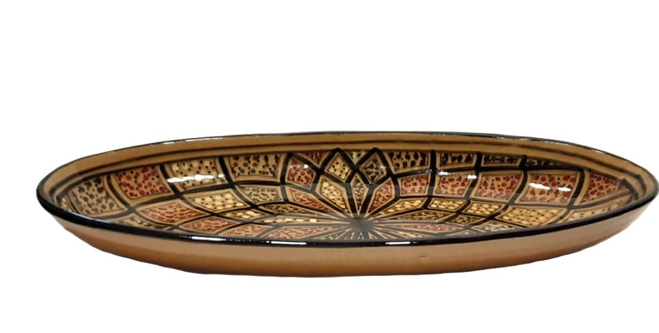 Handmade Tunisian Large Oval Ceramic Dish