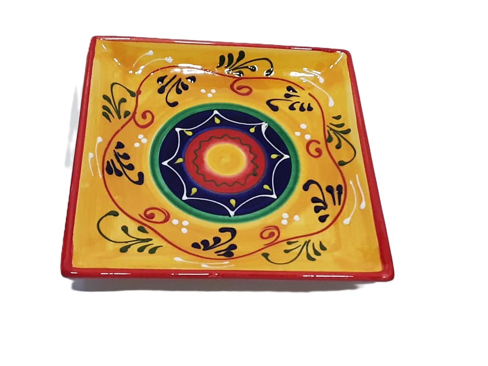 Handmade Spanish Square Plate 21cm