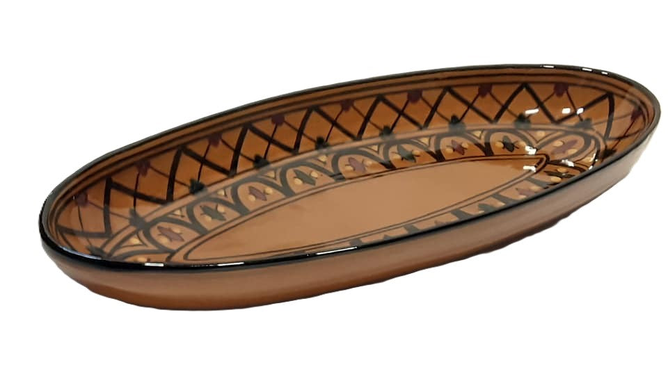 Handmade Tunisian Large Oval Ceramic Dish