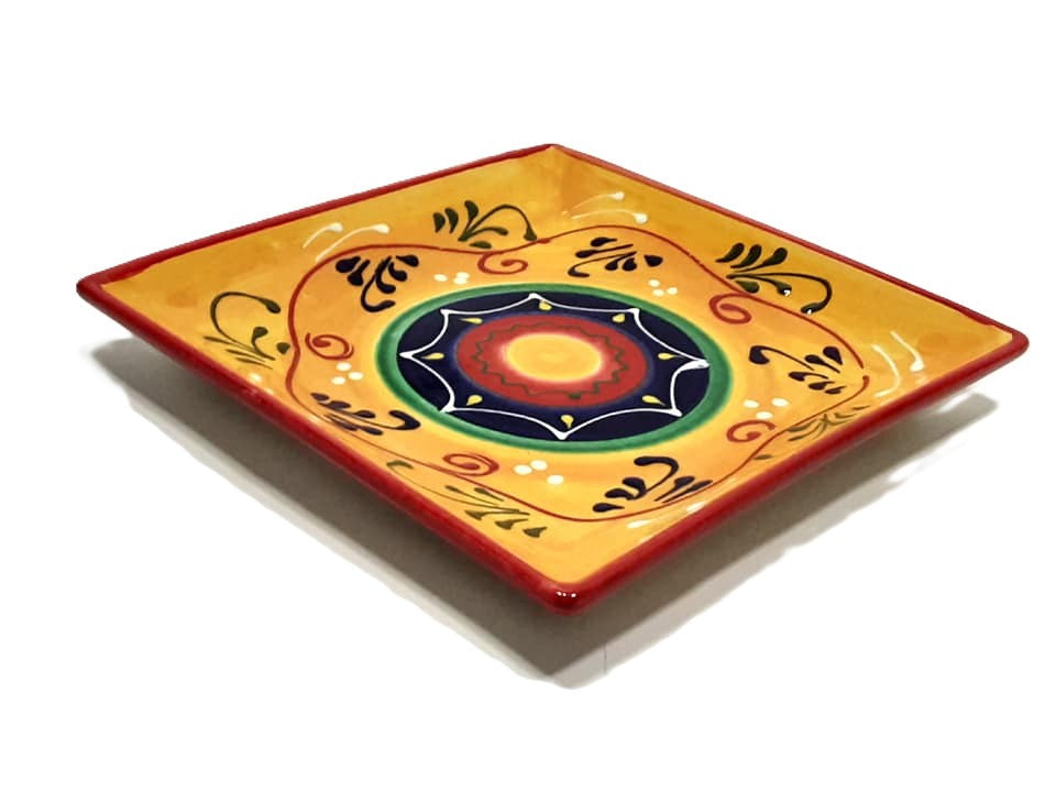 Handmade Spanish Square Plate 21cm