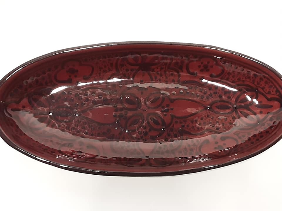 Handmade Tunisian Large Oval Ceramic Dish