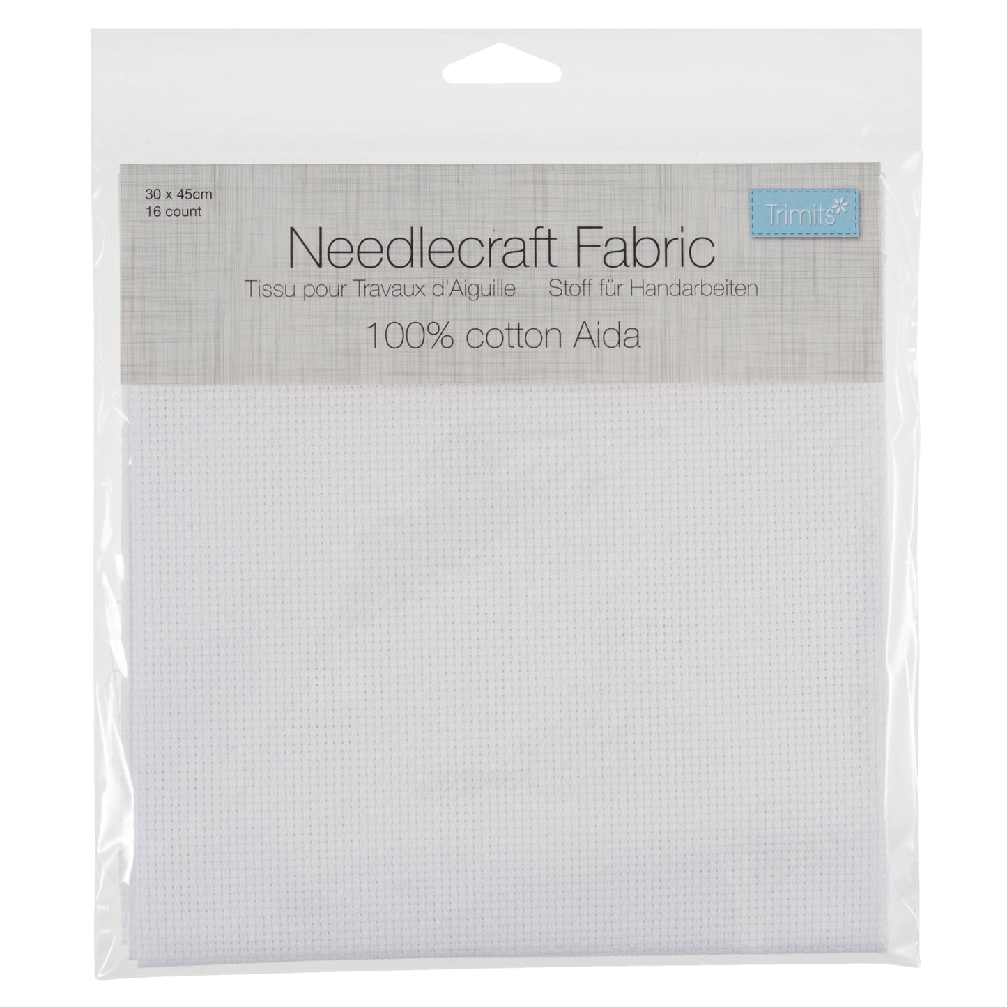 Needlecraft Fabric: Aida: 16 Count: 45 x 30cm: White