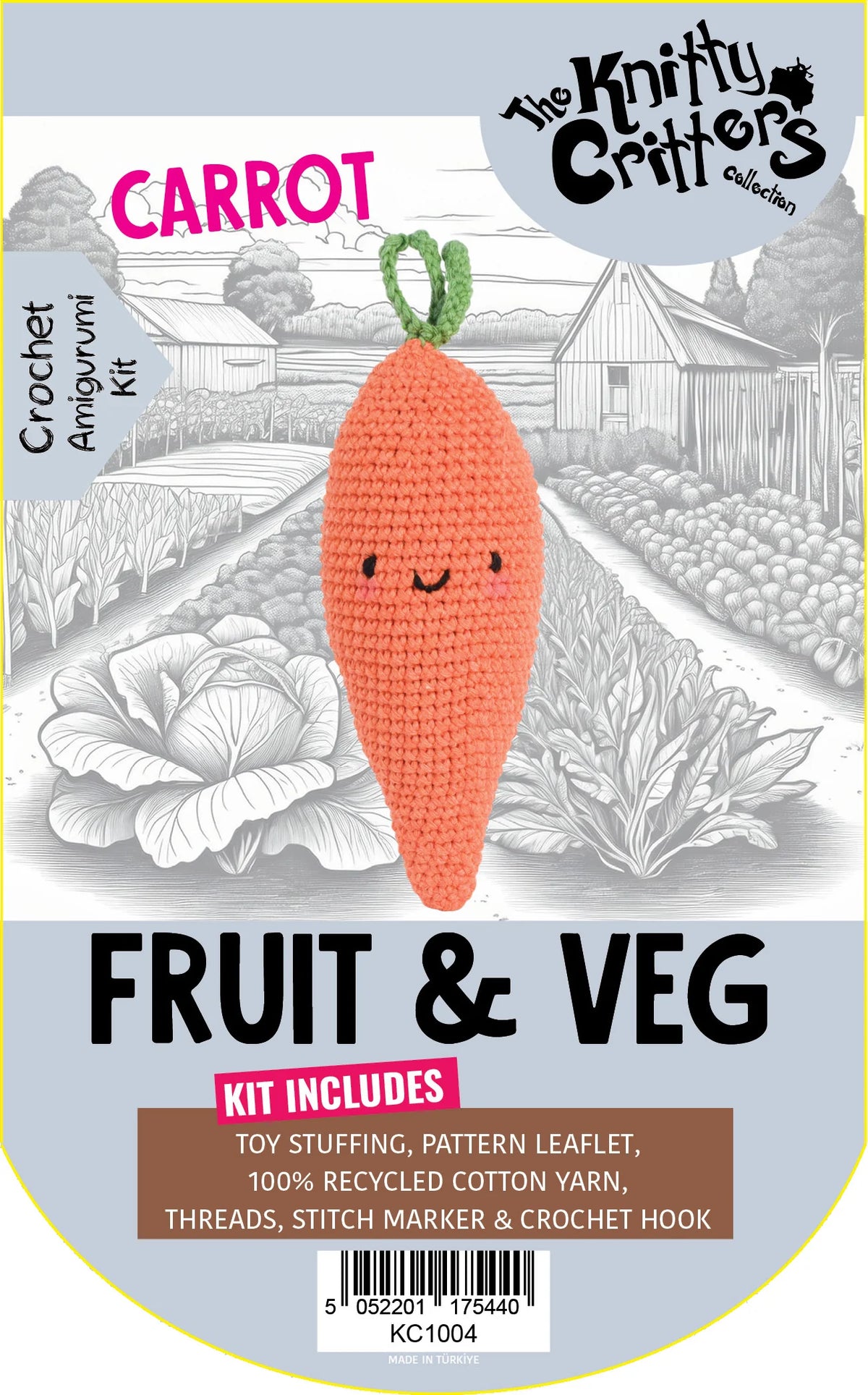 Knitty Critters - Pouch Pals - Fruit & Veg - Carrot