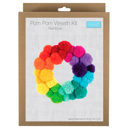 Pom Pom Wreath Kit: Rainbow
