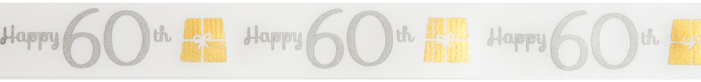 Special Birthday - 60th: Satin: 25mm
