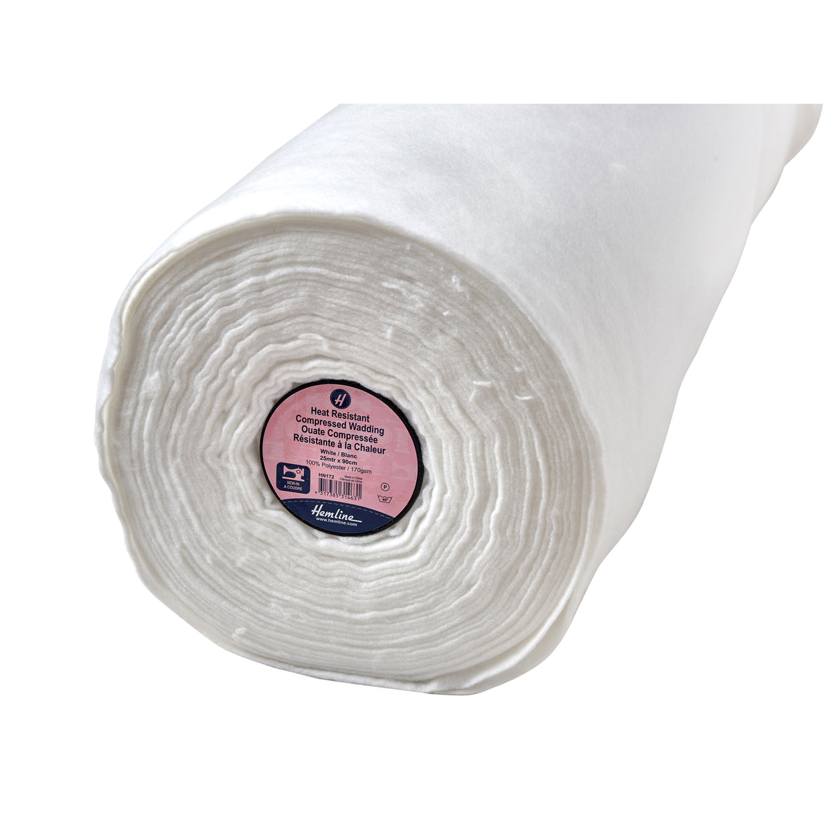 Wadding: Heat Resistant: Compressed: Sew-in: 90cm: White