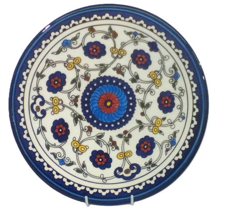 Handmade Palestinian Ceramic Plate- 26cm