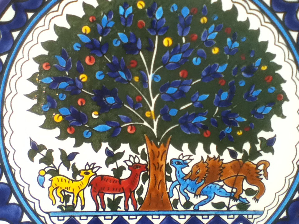 Handmade Palestinian Ceramic Plate- Tree Of Life