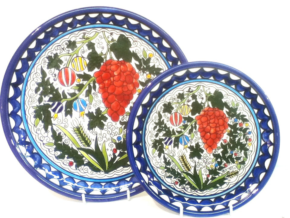 Handmade Ceramic Plate- Grapes Design