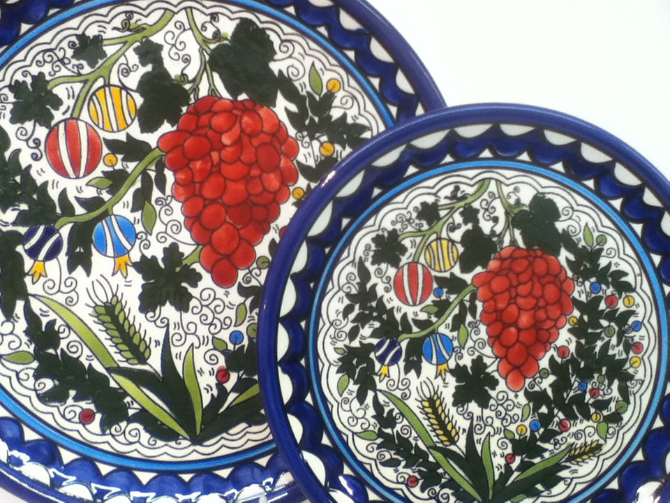 Handmade Ceramic Plate- Grapes Design