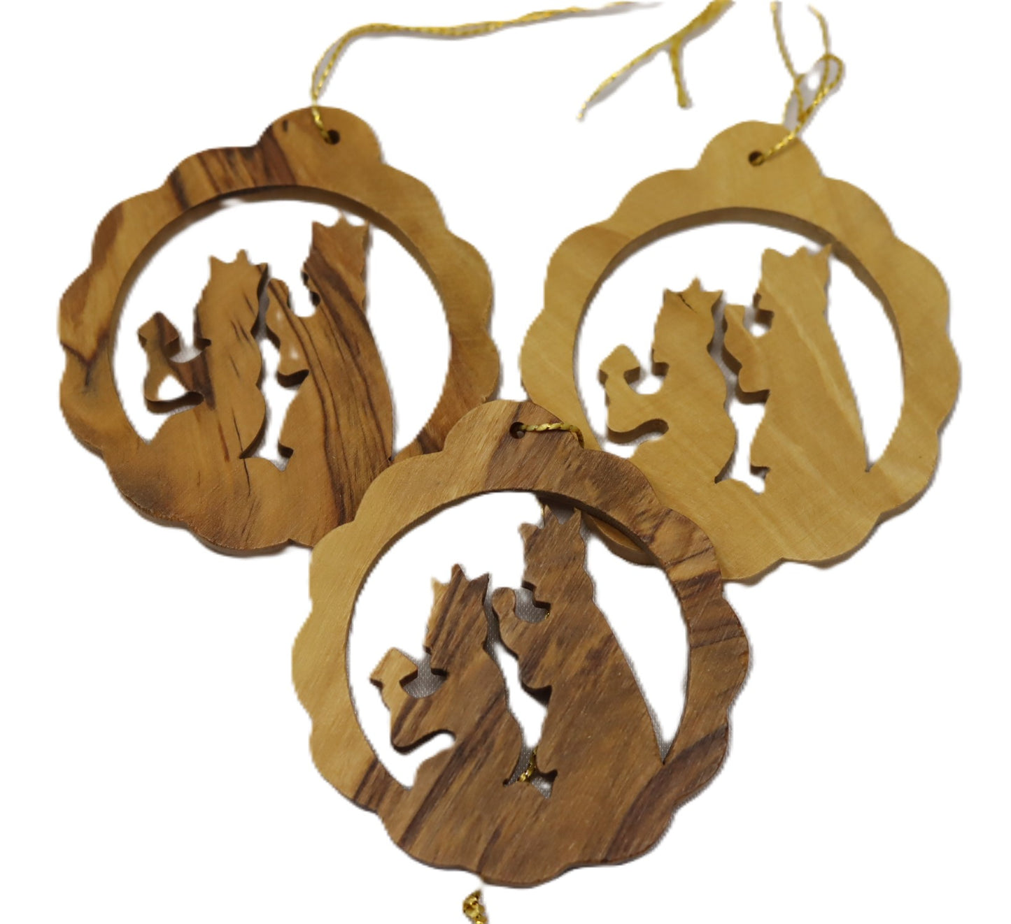 Christmas Tree Decoration Handmade Of Olive Wood In Bethlehem The Holy Land