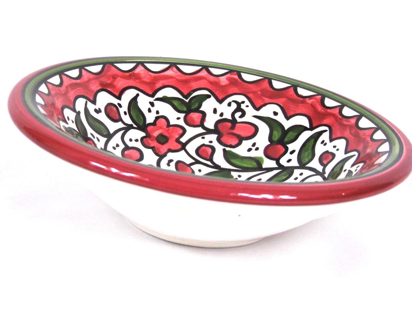 Handmade Palestinian Dish 17cm ( Hummus Dish)
