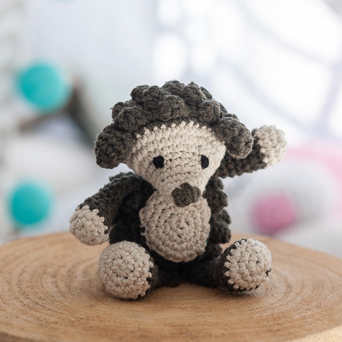 DIY Crochet Kit Hedgehog Hazel Eco Barbante