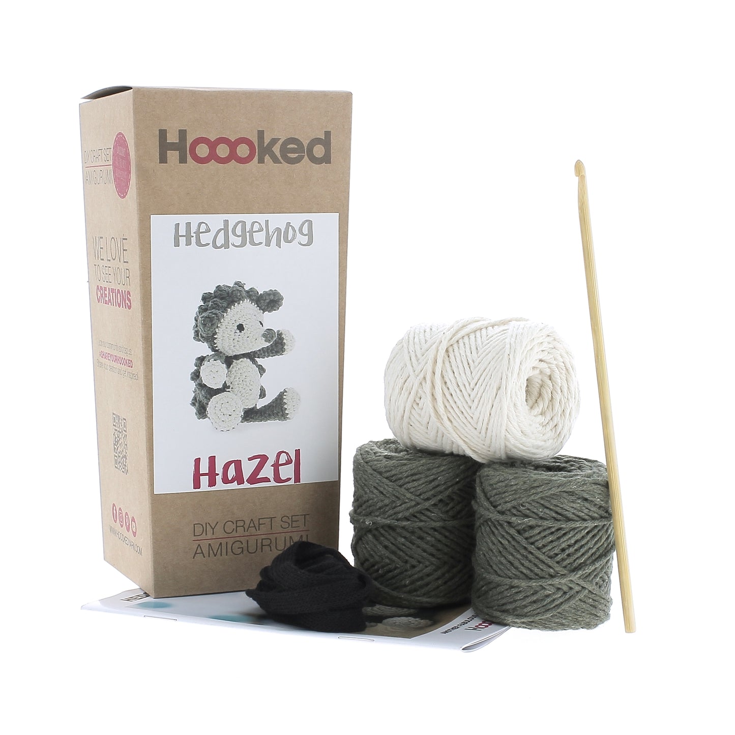 DIY Crochet Kit Hedgehog Hazel Eco Barbante