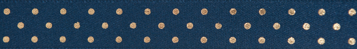 Shimmer Spot: 15mm: Navy/Gold