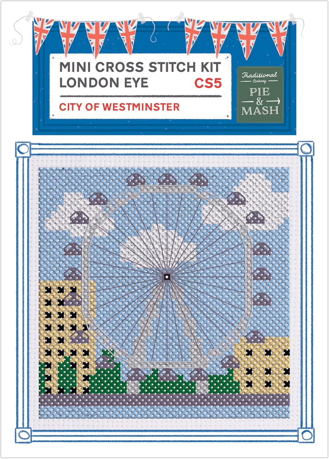 Sew & So On Mini Cross Stitch Kits, 12 Mini London Designs