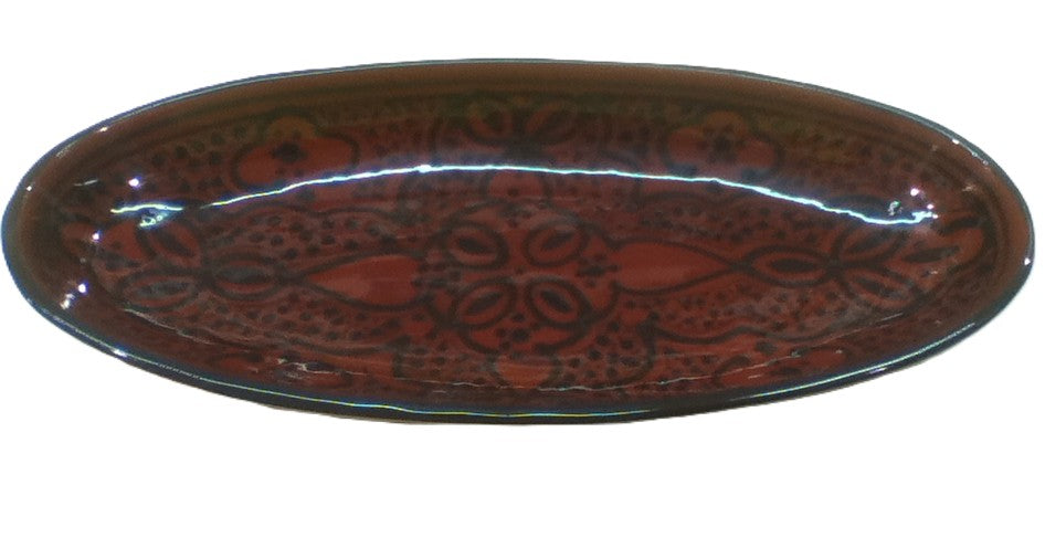 Handmade Tunisian Large Oval Ceramic Dish