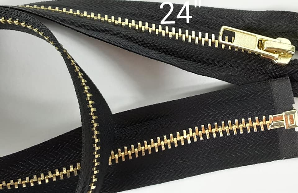 Brass Open End Zip 24" Black