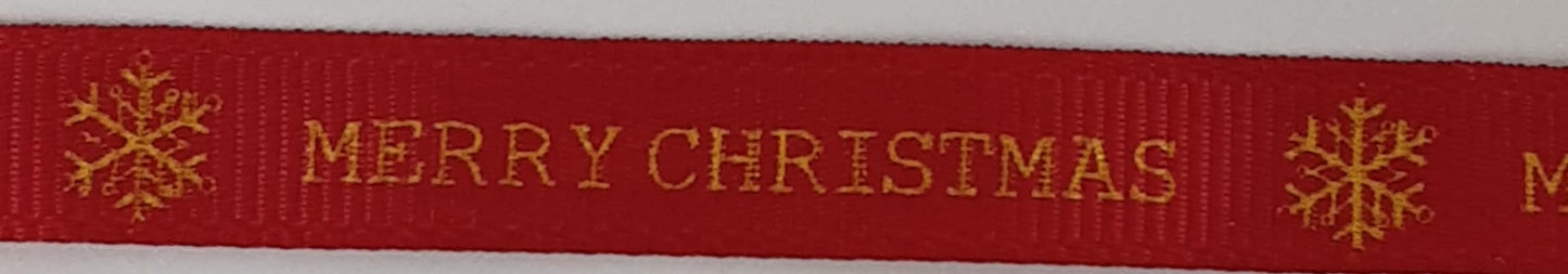 Christmas Ribbon: Grosgrain: Merry Christmas 10mm
