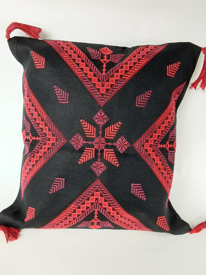 EMBROIDERED CUSHION WITH TASSELS