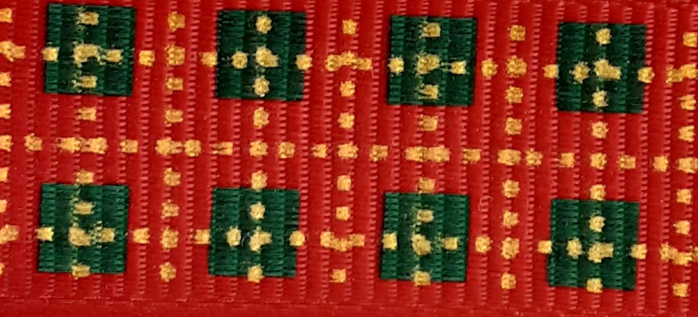 Christmas Ribbon: Grosgrain: Metallic Tartan 15mm