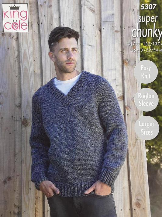 V Neck Cardigan & Sweater Knitted in Big Value Super Chunky Stormy