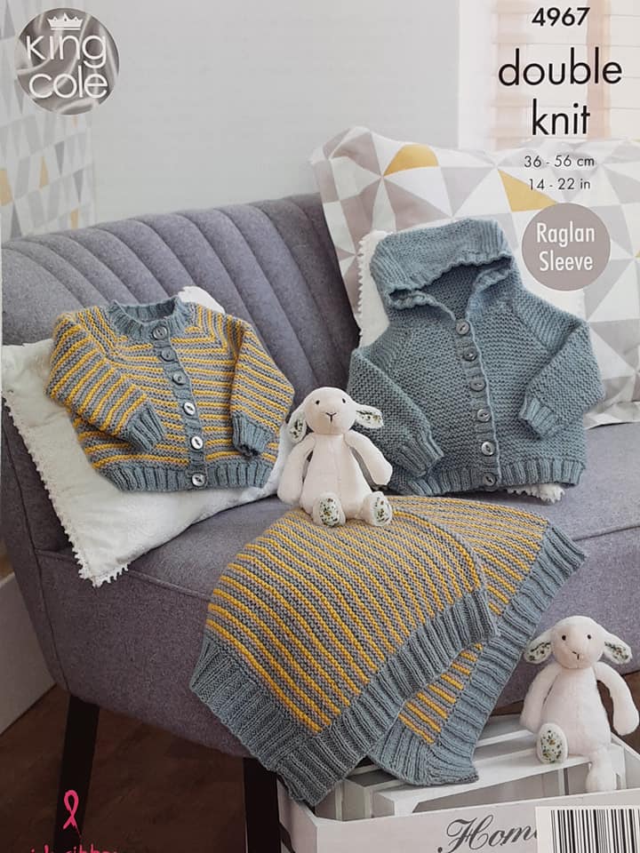 Hooded Jacket, Cardigan and Blanket Knitted in Comfort DK