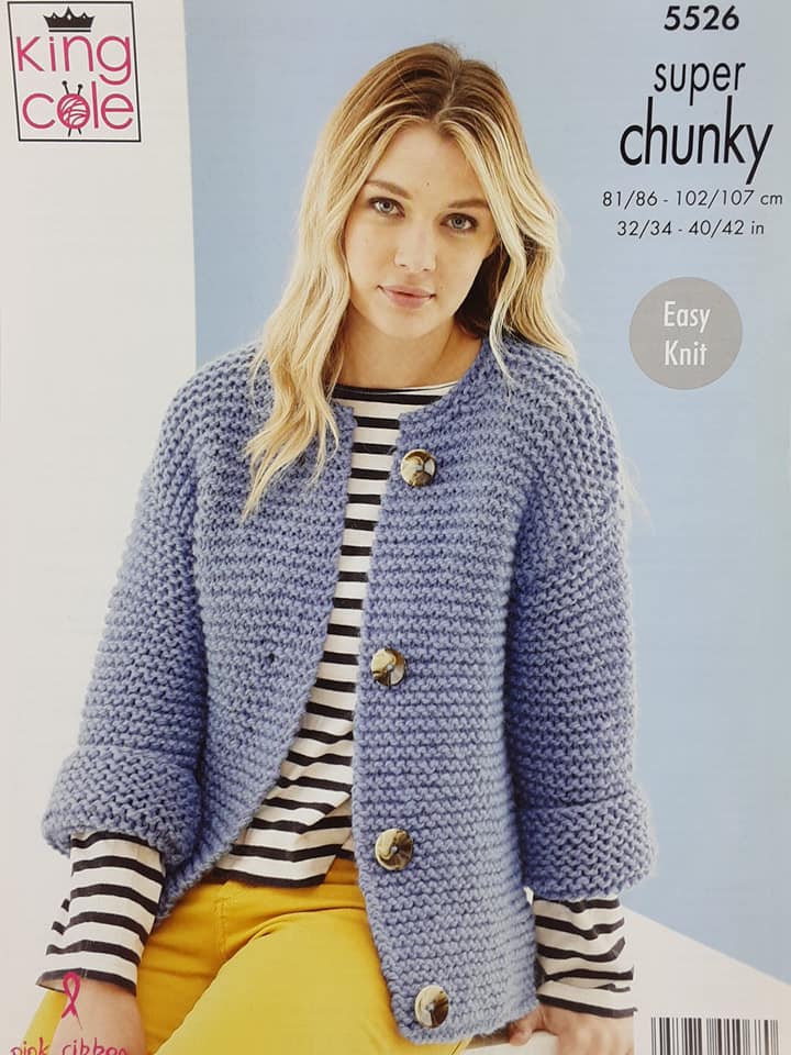 Ladies Cardigan & Hat: Knitted in Timeless Super Chunky