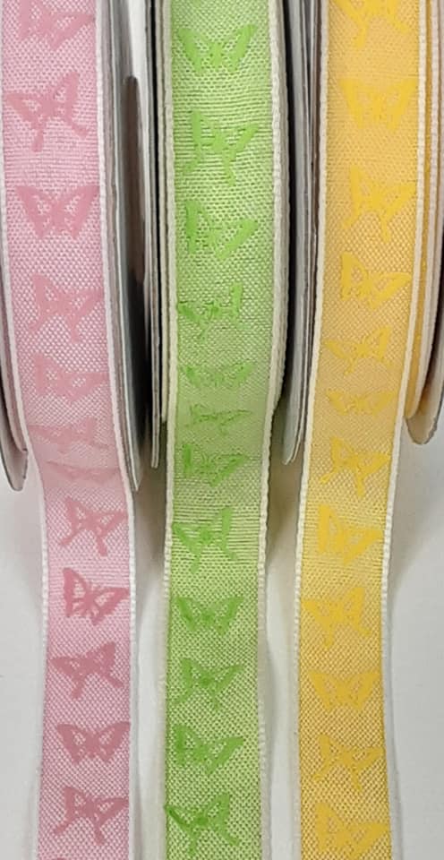 15mm Colourful Butterfly Printed Ribbon
