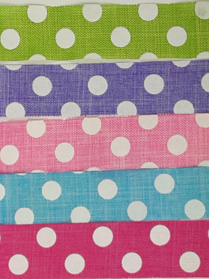 25mm Burlap Polka Printed Ribbon