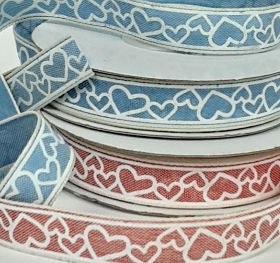 15mm Coloured Love Heart Ribbon