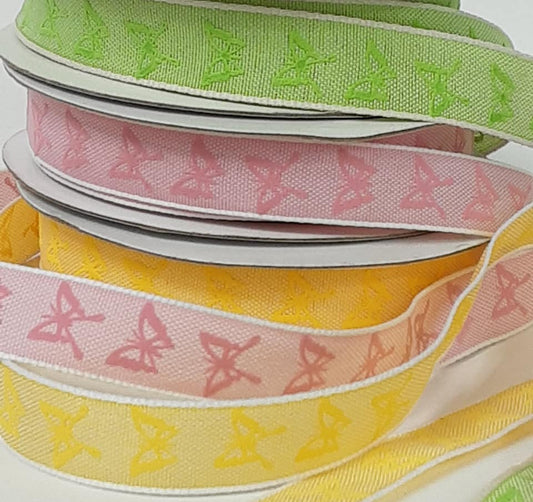15mm Colourful Butterfly Printed Ribbon