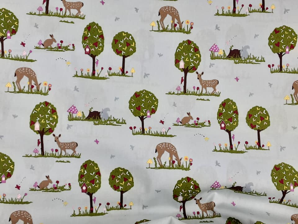 Deer & Rabbits on Light Blue