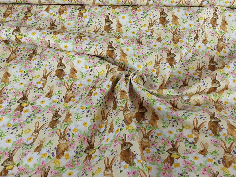 The Little Johnny Range Digital Cottons Bunnies & Flowers