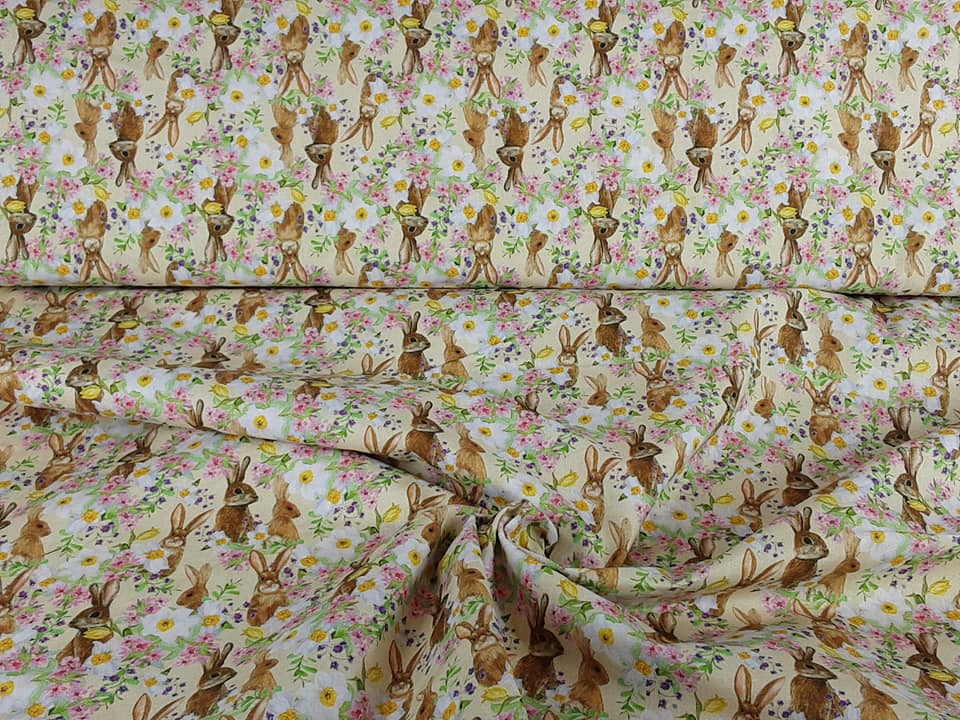 The Little Johnny Range Digital Cottons Bunnies & Flowers