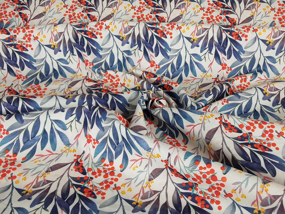 Little Johnny - Berry Plant Floral Digital Cotton