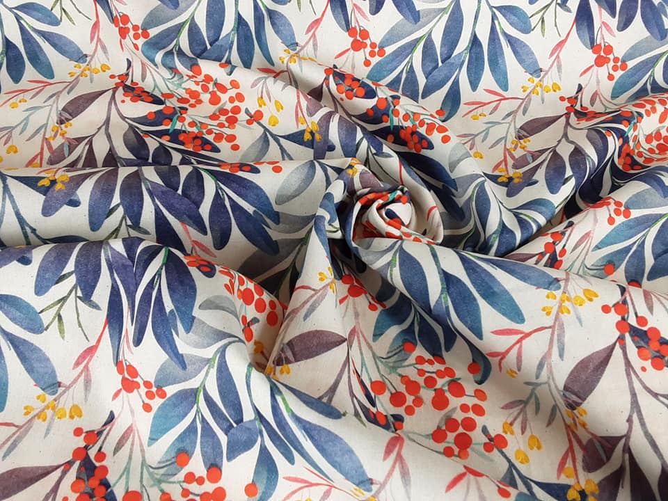 Little Johnny - Berry Plant Floral Digital Cotton