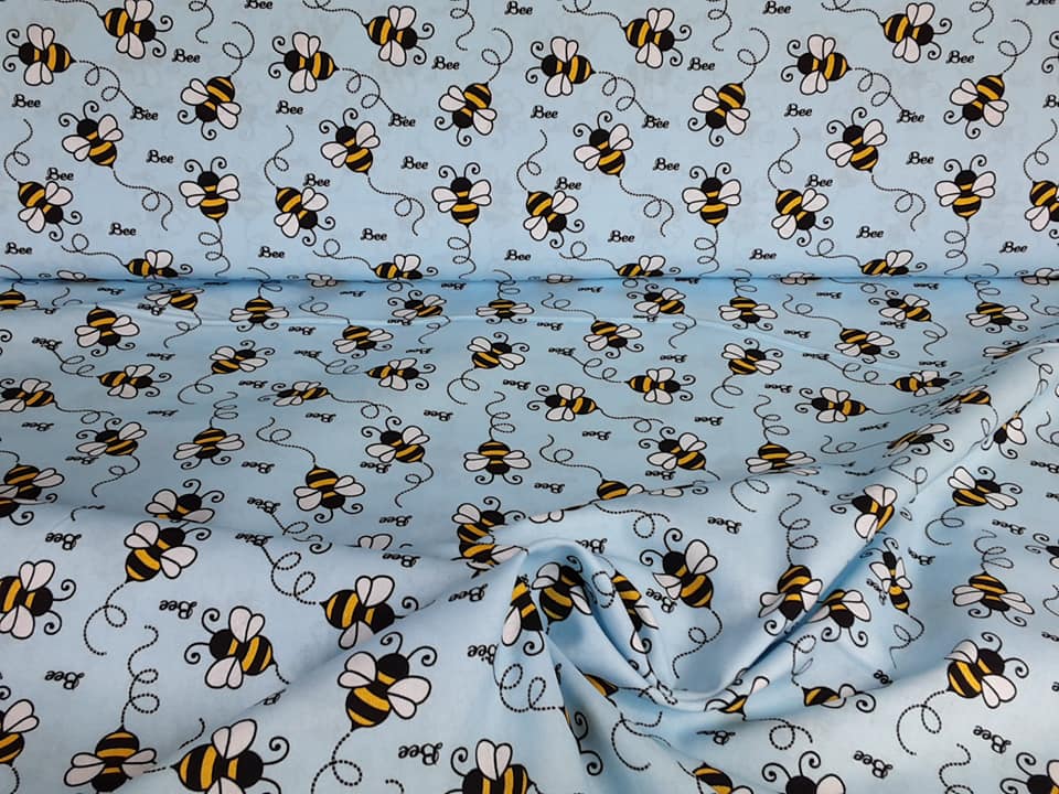 BUZZY BEES COTTON PRINTS-Blue