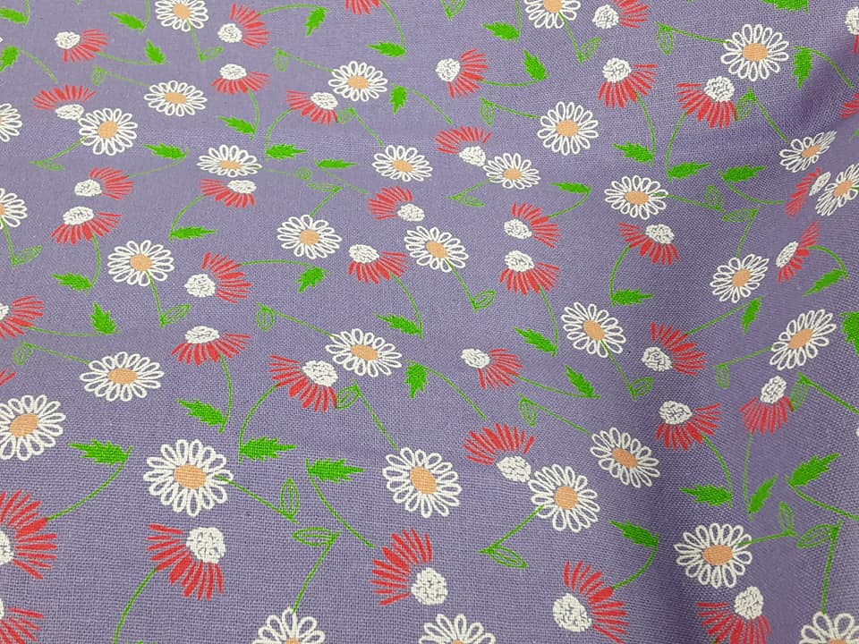 CUTE FLORALS – COTTON PRINT-Purple