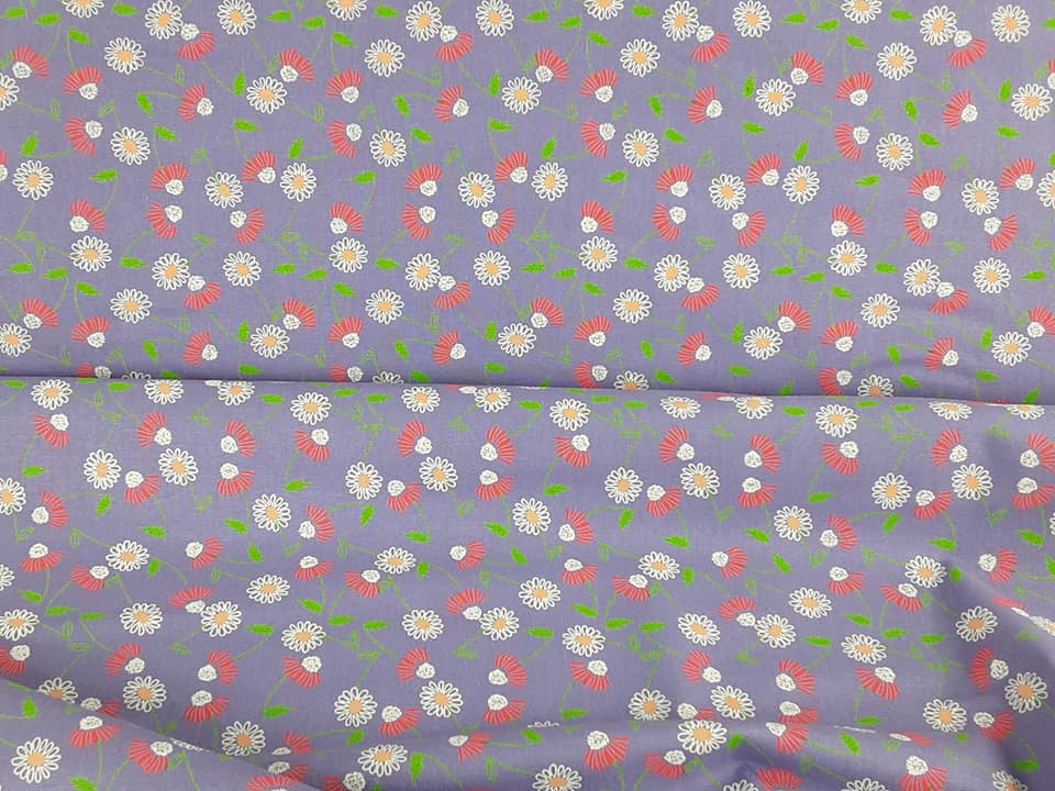 CUTE FLORALS – COTTON PRINT-Purple