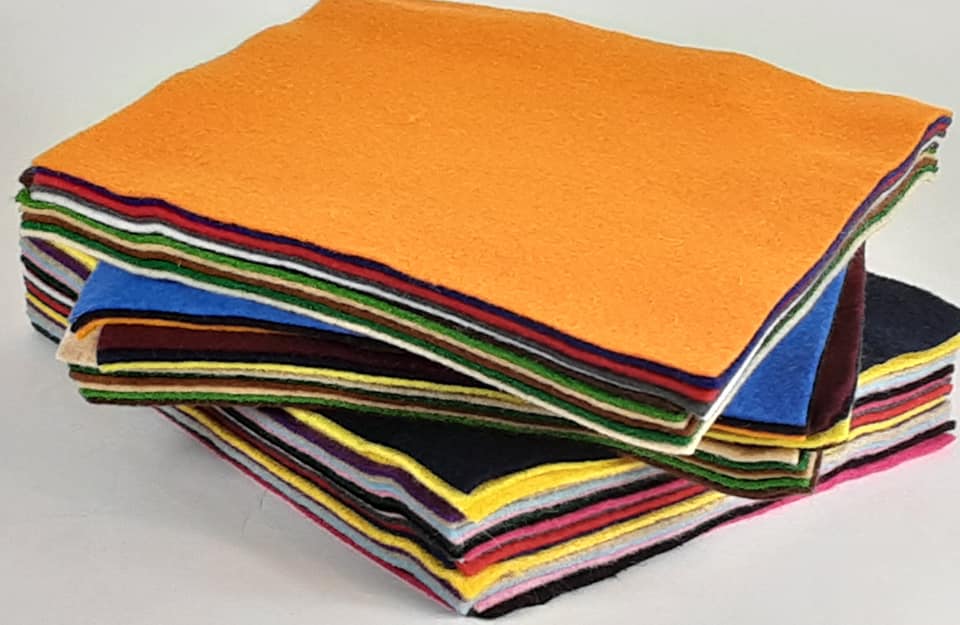 Felt: Wool: Squares: 22 x 22cm