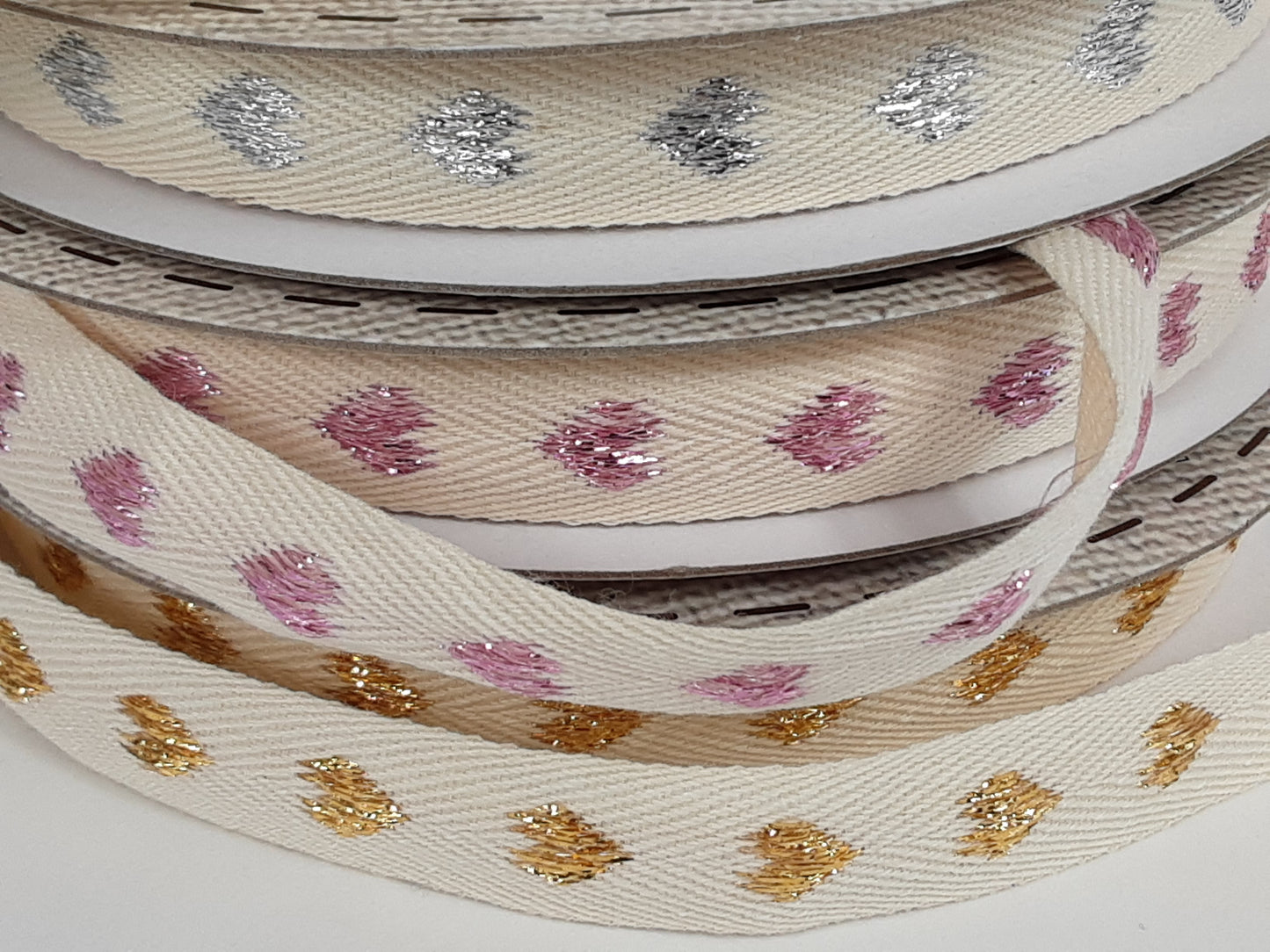 Lurex Heart Ribbon 15mm
