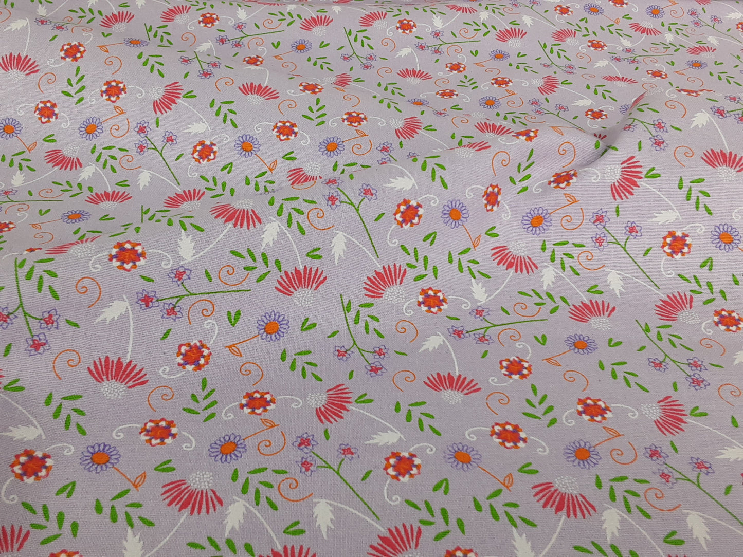 CUTE FLORALS – COTTON PRINT -Lilac