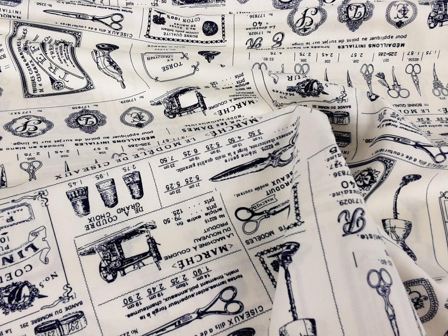 Cotton Poplin-Novelty Design- Ivory